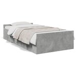vidaXL Cadre de lit et tiroirs gris béton 90x190 cm bois d'ingénierie
