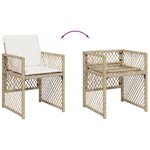 vidaXL Ensemble à manger de jardin et coussins 13 Pièces beige