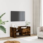 vidaXL Meuble TV chêne fumé 80x35x40 cm bois d'ingénierie