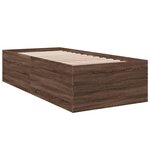 vidaXL Cadre de lit chêne marron 100x200 cm bois d'ingénierie