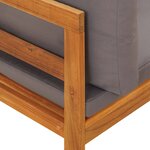 vidaXL Salon de jardin 2 Pièces avec coussins gris foncé Bois d'acacia