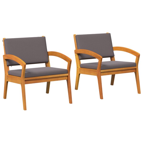 Chaises de jardin vidaXL 2 Pièces 59 5x70 5x72 5 cm en bois massif d'acacia