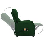 vidaXL Fauteuil de massage Vert foncé Tissu