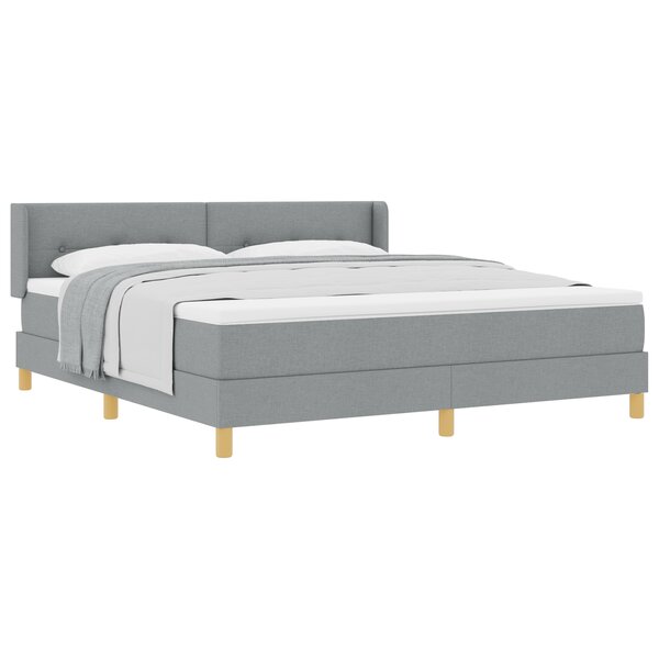 Lit à Sommier vidaXL avec Matelas Gris Clair 180x200 cm Tissu