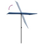 vidaXL Parasol de jardin avec mât en aluminium 180x110 cm Bleu azuré