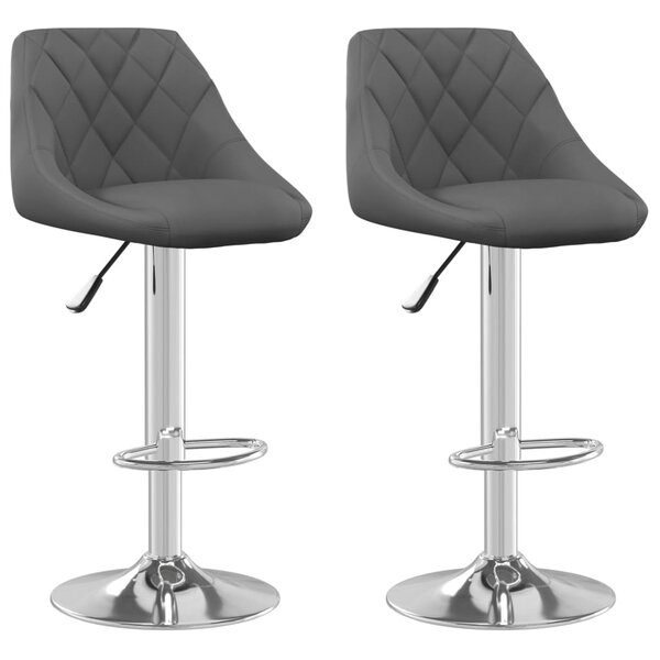 vidaXL Tabourets de bar lot de 2 gris foncé velours