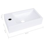 vidaXL Lavabo 400x220x90 mm SMC Blanc