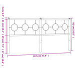 vidaXL Tête de lit métal blanc 180 cm
