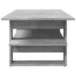 vidaXL Table basse gris béton 102x55x42 cm bois d'ingénierie