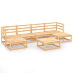 Salon de jardin meuble d'extérieur ensemble de mobilier 7 pièces bois de pin massif 02_0017376