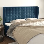 vidaXL Tête de lit avec oreilles Bleu foncé 163x23x118/128 cm Velours