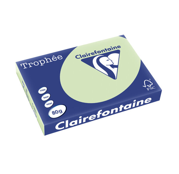 Ramette 500 Feuilles Papier 80g A3 420x297 mm Certifié FSC Vert golf TROPHÉE