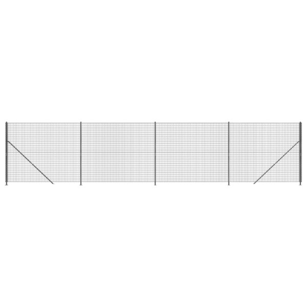 vidaXL Clôture en treillis métallique avec bride anthracite 2 2x10 m