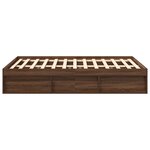 vidaXL Cadre de lit chêne marron 135x190 cm double