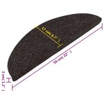 vidaXL Tapis d'escalier autocollants 15 Pièces 56x17x3 cm Noir