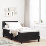 Lit à sommier box avec matelas noir 90x200 cm en velours