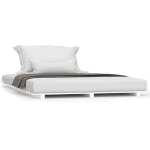 vidaXL Cadre de lit sans matelas blanc 135x190 cm bois de pin massif