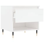 vidaXL Tables basses 2 Pièces blanc brillant 50x46x50cm bois d'ingénierie
