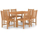 vidaXL Ensemble de salle à manger de jardin 7 Pièces Bois de teck solide
