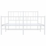 vidaXL Cadre de lit métal avec tête de lit/pied de lit blanc 120x200cm