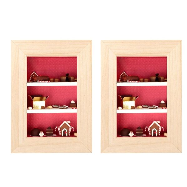 2 petites vitrines bois et plexiglas 22 cm