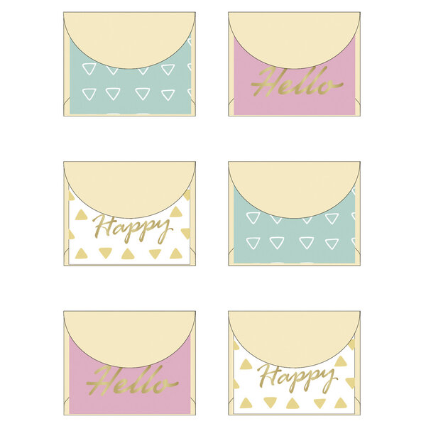 Mini enveloppes - "Happy"  5x4cm  6 pces
