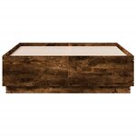 vidaXL Cadre de lit avec LED sans matelas chêne fumé 120x190 cm