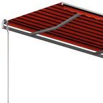 vidaXL Auvent rétractable automatique poteaux 3 5x2 5 m Orange marron