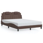 vidaXL Cadre de lit avec tête de lit Marron 120x200 cm Similicuir