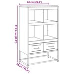 vidaXL Buffet haut blanc 68 5x39x111 5 cm acier laminé à froid