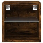vidaXL Meubles TV muraux et lumières LED 2Pièces chêne fumé 30x28 5x30 cm