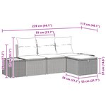 vidaXL Ensemble de Canapés de Jardin 4 Pièces avec Coussins Gris Poly Rattan