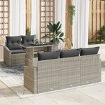 vidaXL Ensemble de canapé de jardin 6 pièces avec coussins gris clair en poly rotin