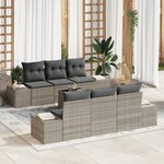 vidaXL Ensemble de 7 canapés de jardin avec coussins gris clair poly rotin