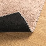 vidaXL Tapis HUARTE à poils courts doux lavable rouge clair 120x120 cm
