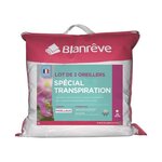 2 oreillers spécial transpiration 60 x 60 cm - Blanc