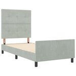 Lit vidaXL Gris clair 100x200 cm Velours