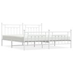 vidaXL Cadre de lit métal avec tête de lit/pied de lit blanc 193x203cm