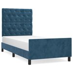 vidaXL Cadre de lit sans matelas bleu foncé 80x200 cm velours
