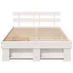 vidaXL Cadre de lit avec tiroirs Blanc 135x190 cm Bois de pin massif