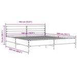 vidaXL Cadre de lit chêne marron 180x200 cm bois d'ingénierie et métal