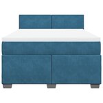 vidaXL Sommier à lattes de lit et matelas bleu 140x200 cm velours