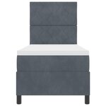 Lit Box Spring vidaXL avec Matelas & LED Gris Foncé 80x200 cm Velours
