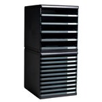 Module De Classement Modulo Ecoblack 5 Tiroirs Ouverts - Gris Foncé - Exacompta