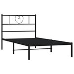 vidaXL Cadre de lit métal avec tête de lit noir 107x203 cm
