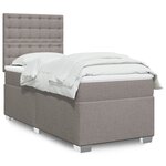 vidaXL Sommier à lattes de lit avec matelas Taupe 90x200 cm Tissu