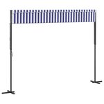 vidaXL Auvent autoportant bleu et blanc 400x300 cm tissu et acier