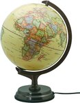 Globe Terrestre Antique Lumineux Diam 30 cm Cartographie Française CARPENTRAS SIGN