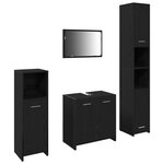 vidaXL Set de meubles de salle de bain 4 pièces chêne noir en bois d'ingénierie