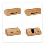 Organiseur de bureau 5 compartiments bloc-note nature bambou 13_0001747